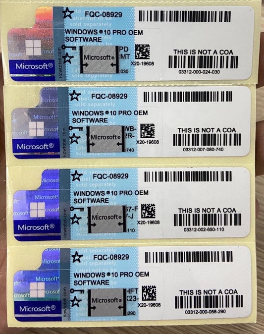 Windows10/11 OEM Sticker License (COA) – Genuine Activation Key